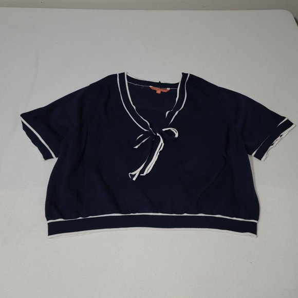 Modcloth Navy White Sweater Plus size 4x - Picture 5 of 9